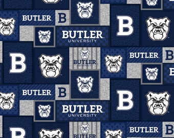 Official Licensed Butler University Fleece Fabric-Butler Bulldogs College Patch Fleece Sold by the Yard