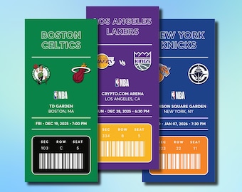 Physical Basketball Game Ticket (Custom) | Holographic | Personalized Basketball Ticket Gift | Souvenir | Birthday | Christmas