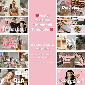 YouTube Pastel Thumbnail Bundle – 15 Templates