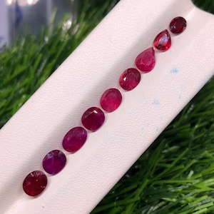 6.85 ct Mozambique Ruby Lot, Pigeon Blood Red, July Birthstone