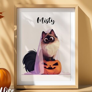 Retrato de gato de Halloween: ilustración de mascota personalizada, retrato personalizado por encargo (retrato de mascota, dibujo de gato, ilustración de gato, espeluznante)