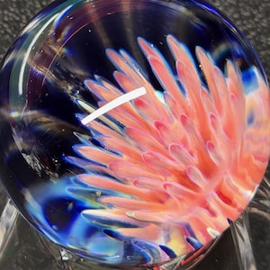 Handmade Borosilicate Glass Marble – Coral implosion (1.25" Diameter)