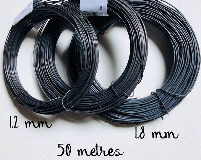 Steel black  wire, nealed , Ø  1.2 mm / 1.4 mm / 1.8 mm ( ga 16 / 15/ 13 )  - 50 mètres ( 164 ft) HIGH QUALITY