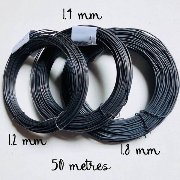 Steel black  wire, nealed , Ø  1.2 mm / 1.4 mm / 1.8 mm ( ga 16 / 15/ 13 )  - 50 mètres ( 164 ft) HIGH QUALITY