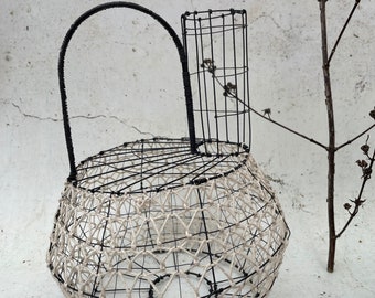 vase bottle wire and lace, wire sculpture, wabi sabi decoration