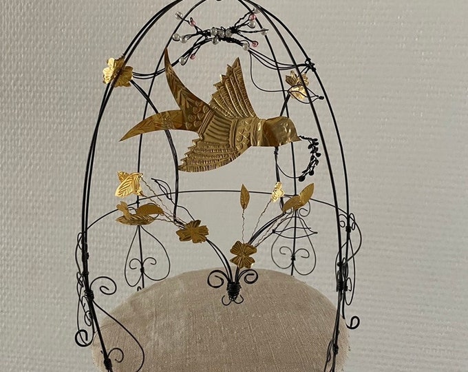 Globe en fil de fer inspiré des globes de mariée anciens, globe en fil de fer, cage en fil de fer, cadeau de mariage