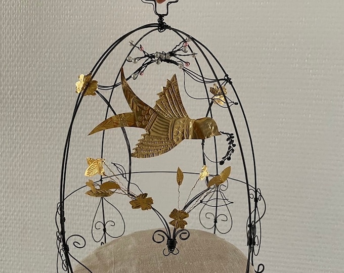 Globe en fil de fer inspiré des globes de mariée anciens, globe en fil de fer, cage en fil de fer, cadeau de mariage