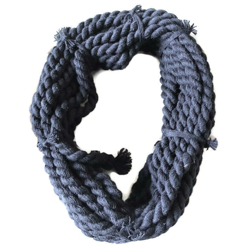 COTTON CORD 10 meters x 6 mm diameter BLACK