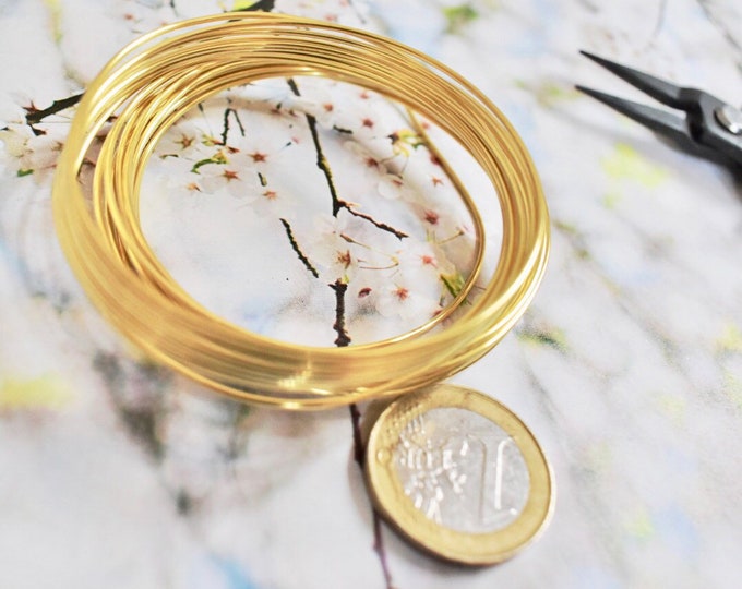 Brass wire  diameter 0.8 mm, 1 mm  or  2 mm  for floral art, wreath, word in wire, jewellery