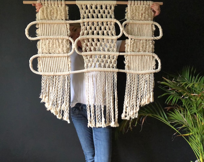 ENDLESS LINE;  Big macrame wallhanging. Available