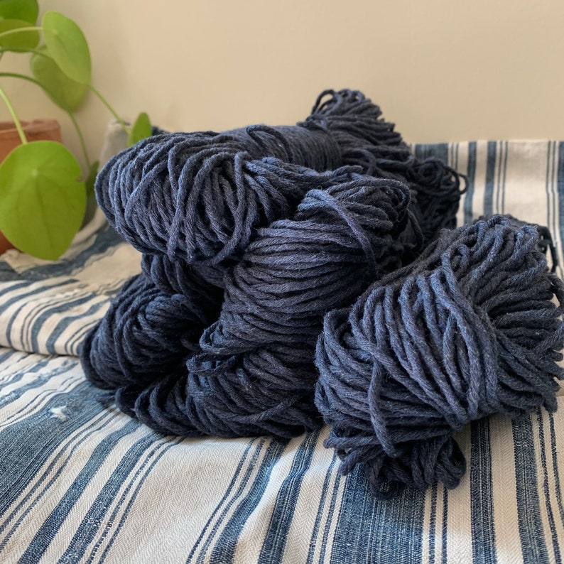 50 m 2 mm cotton rope macrame cotton indigo raw single twist 2 mm 164 ft Macrame cotton string indigo