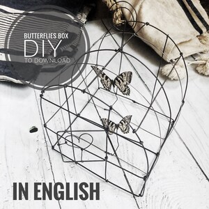DIY Draht-Box mit Schmetterlingen, PDF zum Download, englische Version, Drahtmuster, Draht DIY, Draht Kunst