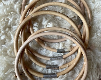 Rattan bag handle, rattan circle for macrame, bag ø  15 cm with metal reinforcement