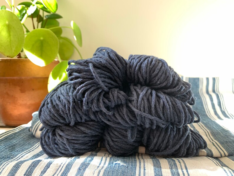 50 m 2 mm cotton rope macrame cotton indigo raw single twist 2 mm 164 ft Macrame cotton string indigo