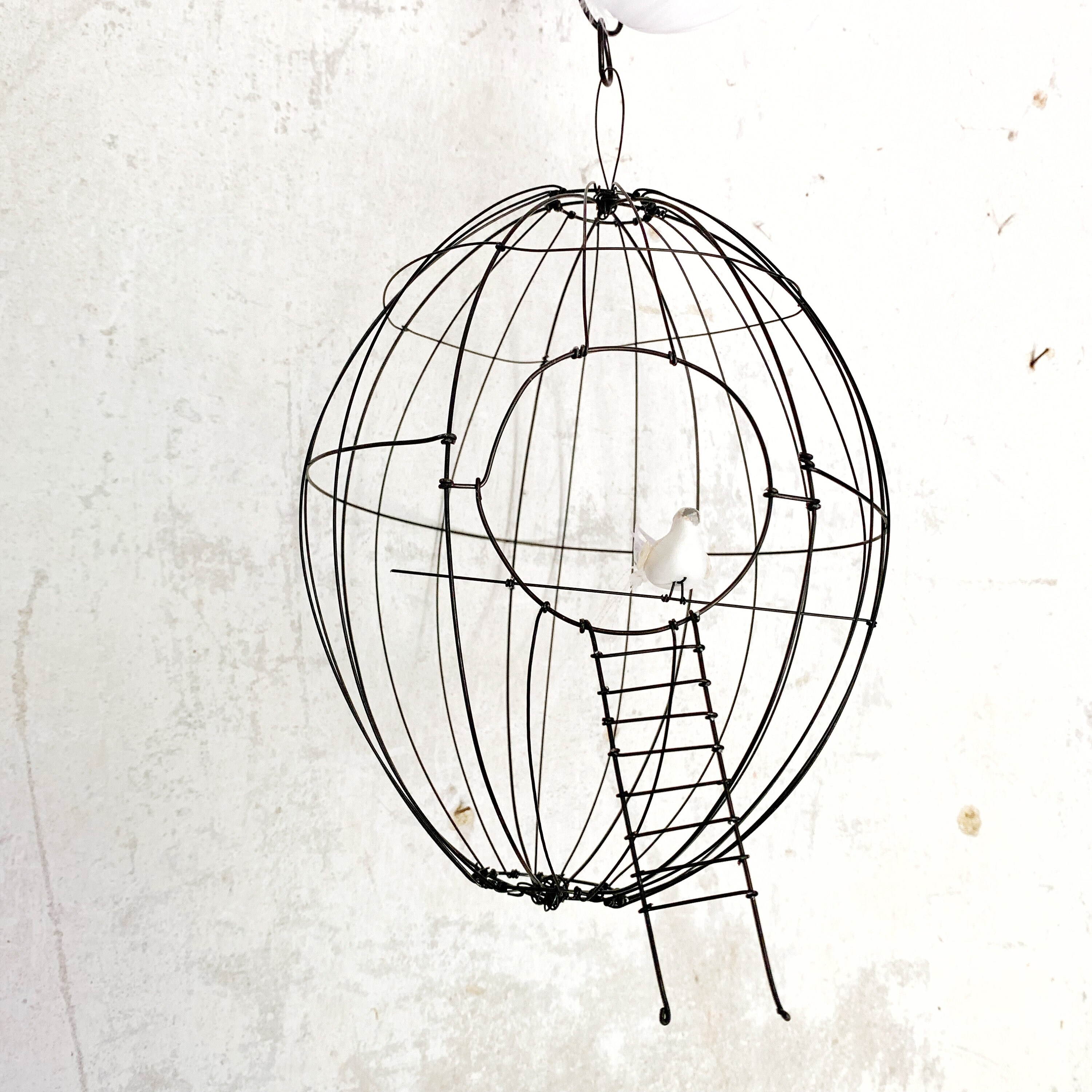 Wire bird cage, Wire cage, round cage, unique piece , handmade in