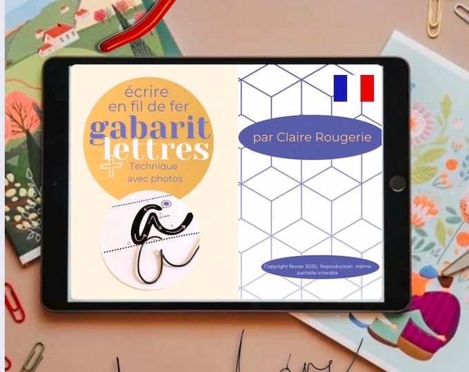 ebook Writing with wire, for lettering, decoration, jewelry. Complete alphabet in lowercase, PDF to download in French,