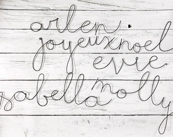 Mot en fil de fer, message en fil de fer. Cadeau personnalisé.