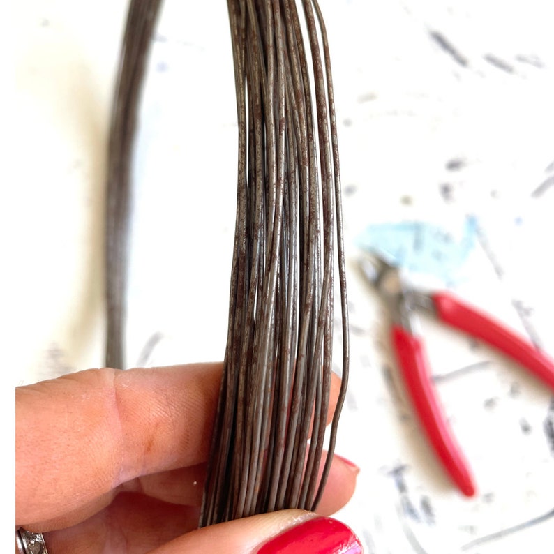 Annealed iron wire 1 mm / 20 meters or 40 meters. GRAY annealed iron wire / Iron wire / Decorative iron wire / Iron wire 1 mm image 2