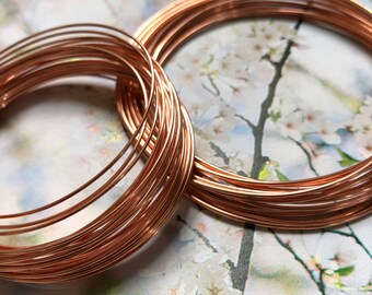 Fil de cuivre de diamètre  1,2 mm ou 0,8 mm , fil de cuivre pour bijoux, art floral, mot en fil