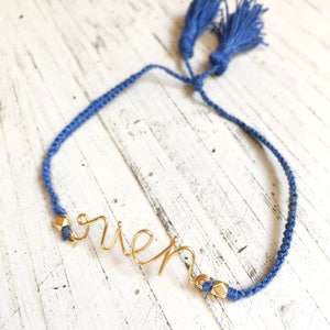 handmade gold wire and knots rope bracelet. Personalized bracelet. gold message jewel. wire bracelet image 6