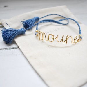 handmade gold wire and knots rope bracelet. Personalized bracelet. gold message jewel. wire bracelet image 10