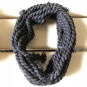 COTTON CORD 10 meters x 6 mm diameter BLACK image 2