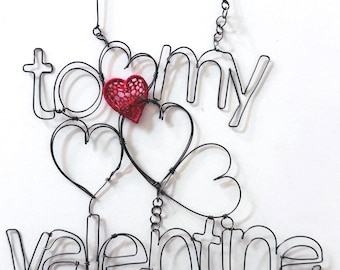 Valentine gift, tribute to Calder piece To my Valentine. Annealed wire piece