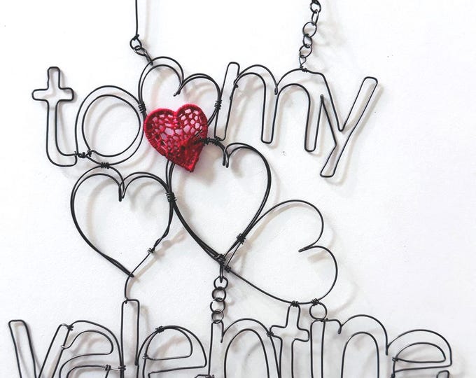 Valentine gift, tribute to Calder piece To my Valentine. Annealed wire piece