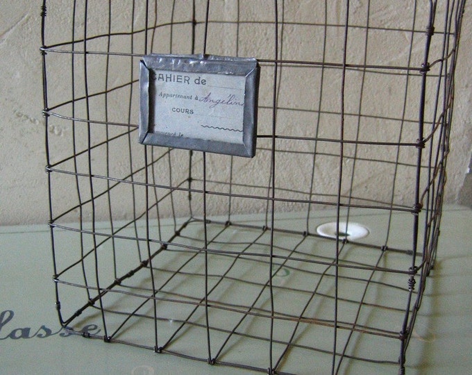 WIRE BASKET With Vintage Lead Label Etsy