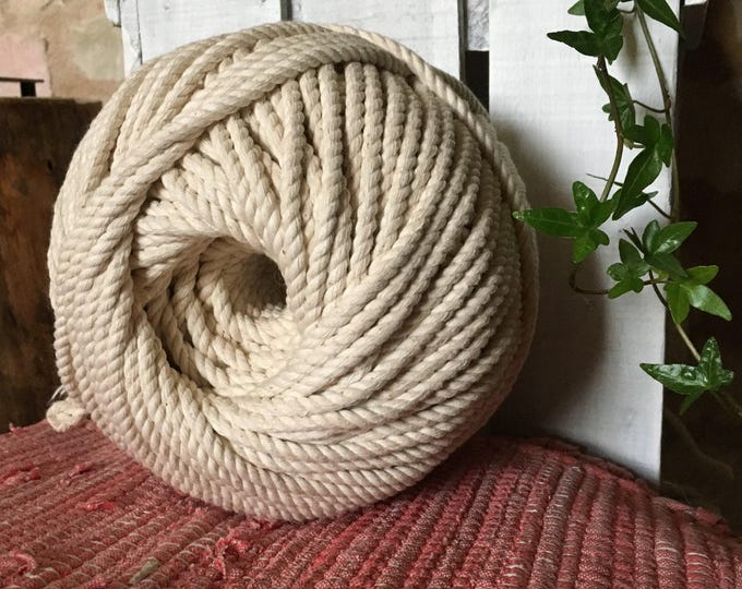 around 328 ft  of cotton rope for macrame , diameter 7 mm, made in france