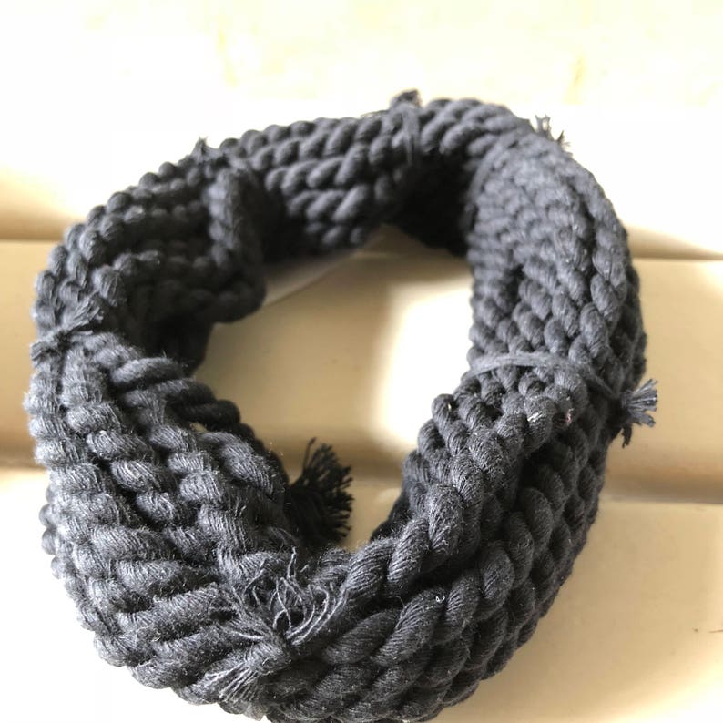 COTTON CORD 10 meters x 6 mm diameter BLACK image 3