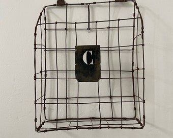 Wire wall basket, wire storage, hand made in France