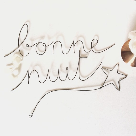 Wire Message, Wire Word BONNE NUIT Message and Its Falling Star in Wire -   Israel