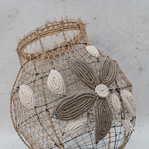 vase bottle wire and lace, wire sculpture, wabi sabi decoration image 1