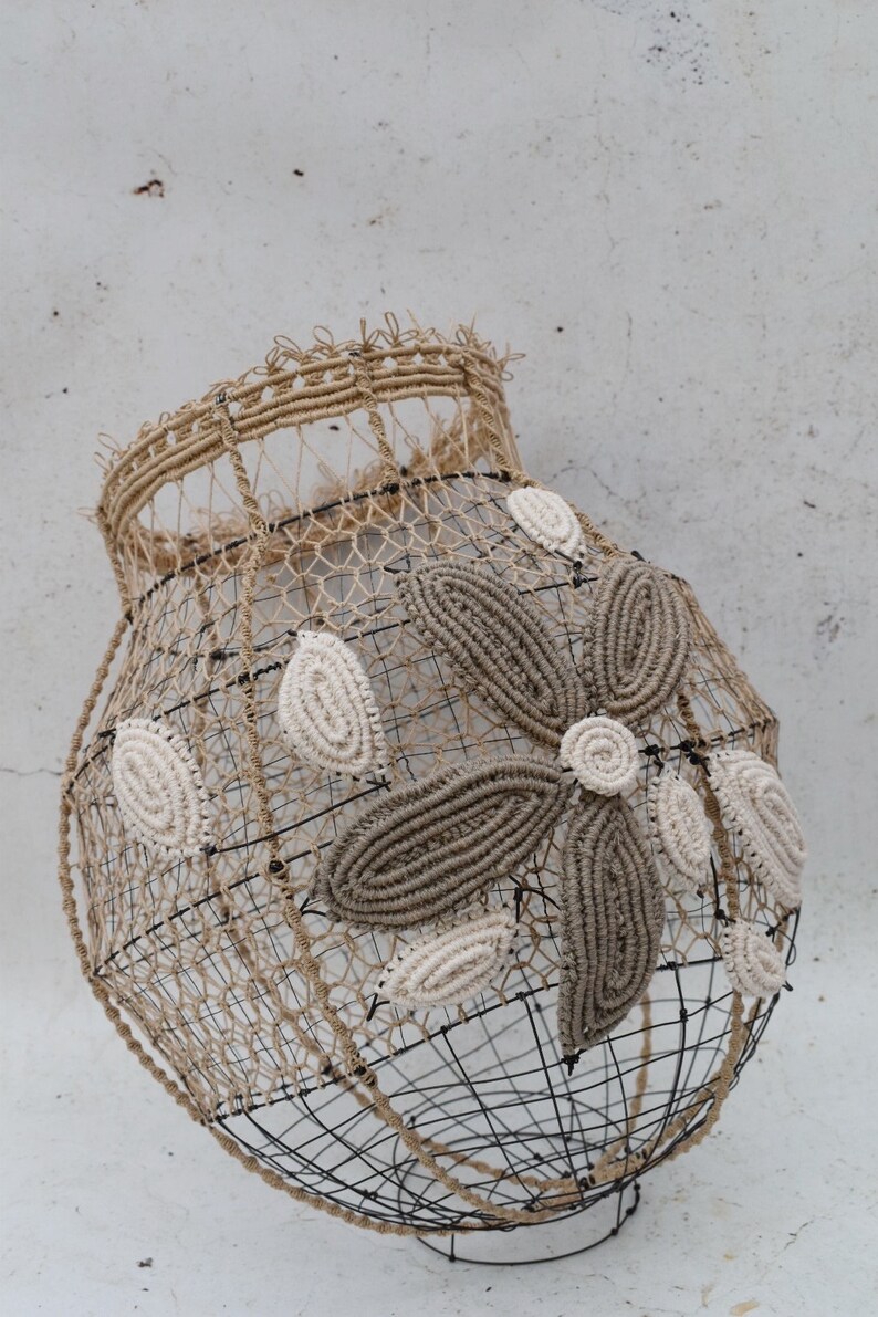 vase bottle wire and lace, wire sculpture, wabi sabi decoration image 1