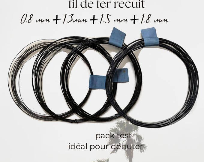 Set of  4 gauges of annealed wire, black wire, steel wire coil 10 m ( 32.8 ft), BEST QUALITY.