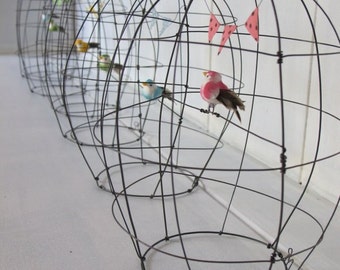 little wire bird cage ( choose your color : yellow, green, pink, blue)