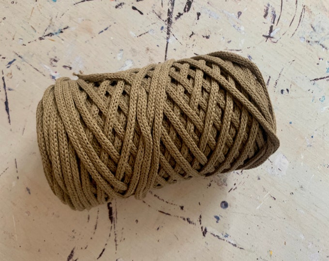 Braidy recycling yarn, 213,2 ft (65 m),TAUPE  4 mm,  macrame cotton,  4 mm, cotton rope