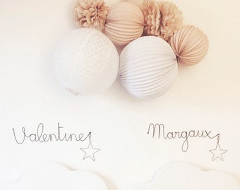 Wire name sign of your choice handmade in France. Personalized gift.