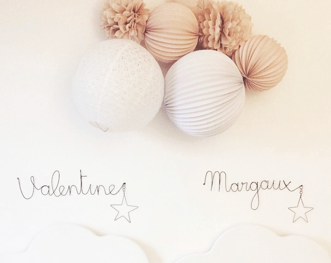 Wire name sign of your choice handmade in France. Personalized gift.