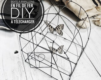 DIY wire boxe with butterflies , PDF to download , wire pattern, wire DIY, wire art