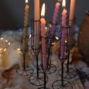 Wire candle holder for tiny candle