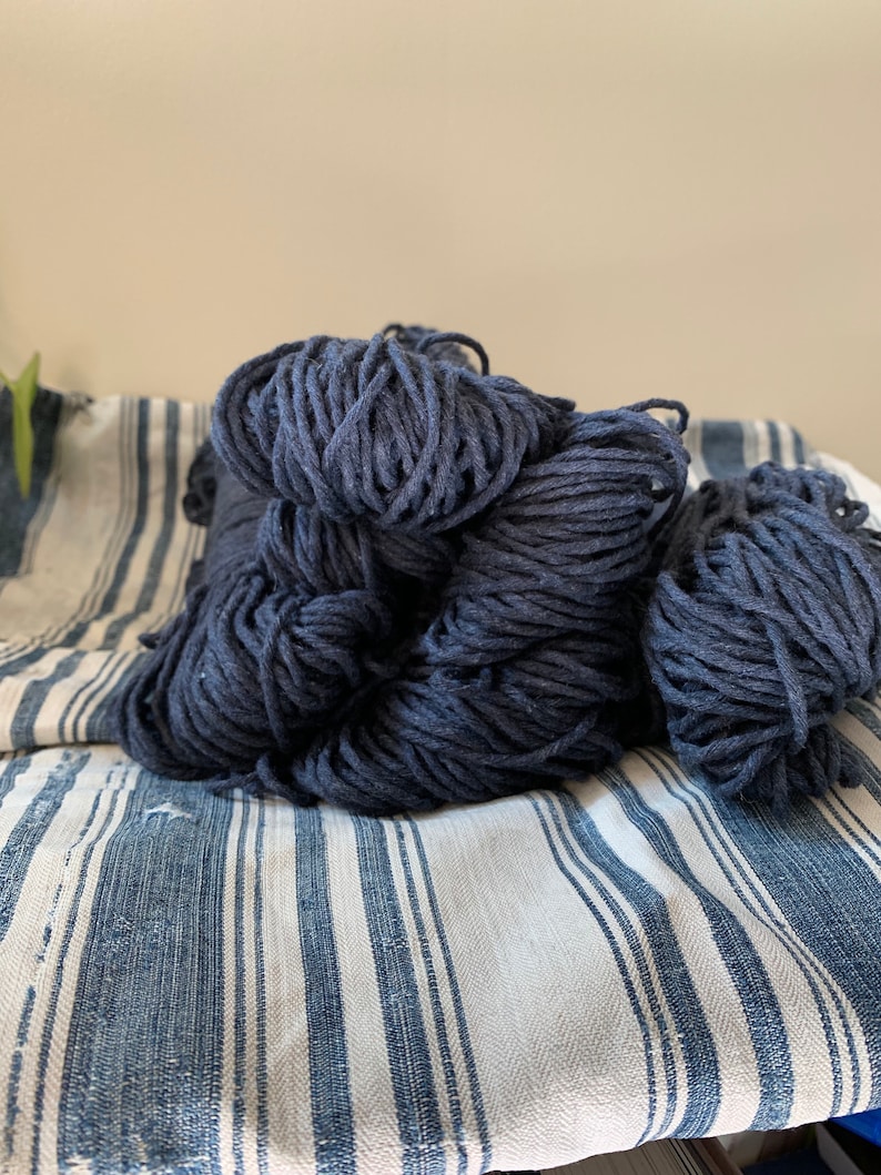 50 m 2 mm cotton rope macrame cotton indigo raw single twist 2 mm 164 ft Macrame cotton string indigo