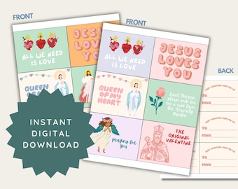 Catholic Printable Valentines Day Cards, Catholic Valentines Activity, Kids Valentines Day Cards,  Catholic Homeschool, Saint Valentine