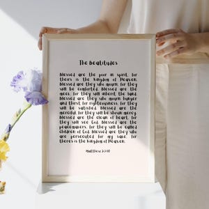 The Beatitudes, The Beatitudes Wall Art, Beatitudes print, Catholic Wall Art, Catholic Nursery Decor, Minimal Scripture Art, Matthew 5 3-10