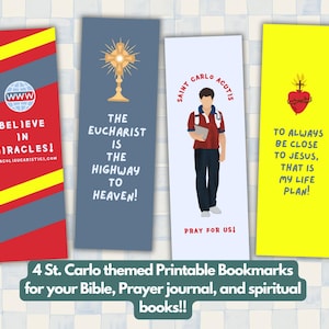 Druckbares katholisches Lesezeichen, Bibel Lesezeichen druckbar, erstes Versöhnungsgeschenk, katholisches Gebet Journaling, Carlo Acutis Lesezeichen