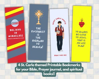 Printable Catholic Bookmark, Bible Bookmark Printable, First Reconciliation Gift, Catholic Prayer journaling, Carlo Acutis Bookmark