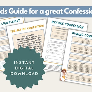 Catholic Kids First Reconciliation Guide, Examination of Conscience for Kids, Kids Confession Guide Printable Download, Faith Formation RCIA