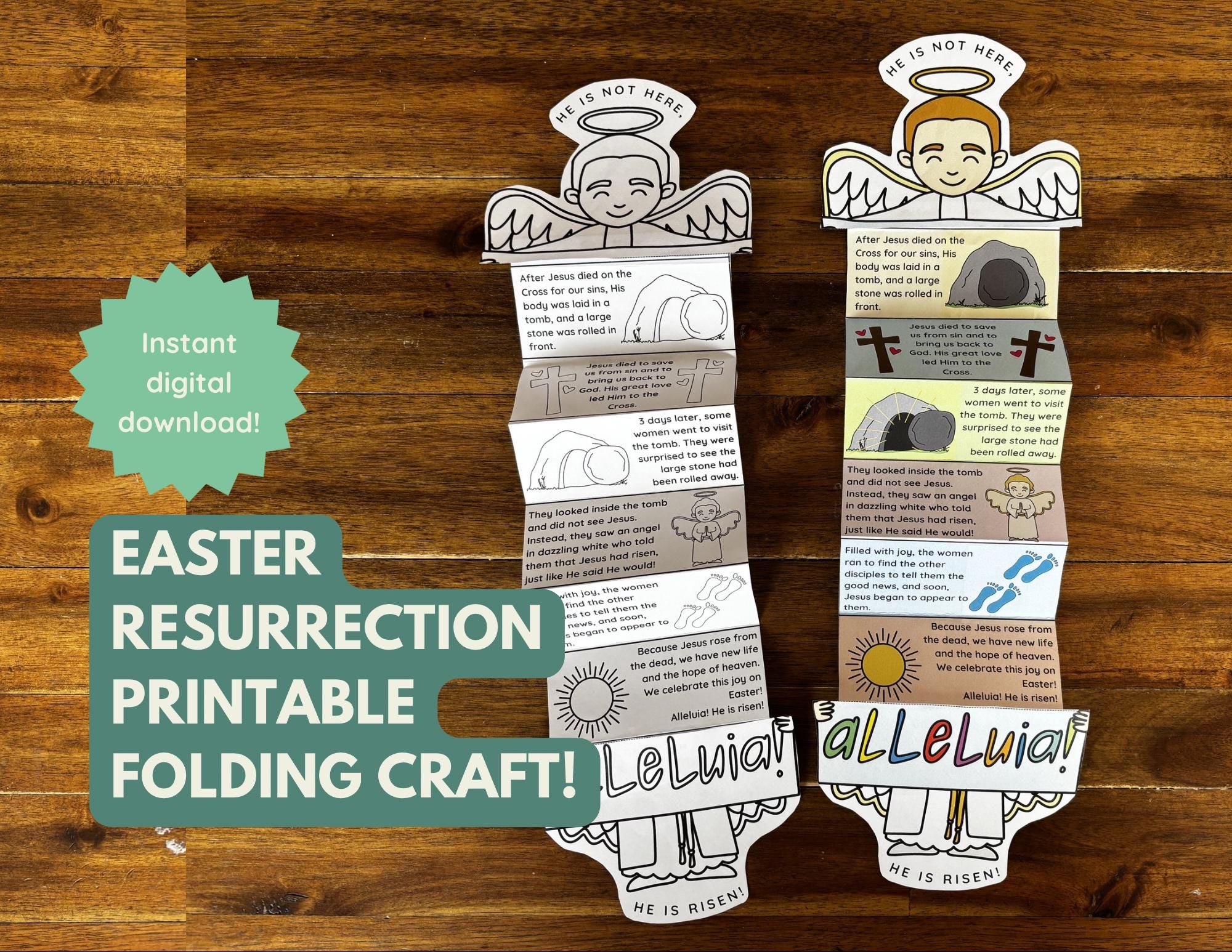 40 Sweet and Easy Angel Crafts for Kids To Make! 6 Easter Resurrection Story Folding Craft, Printable Religious Easter…