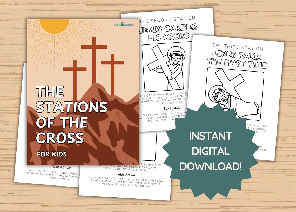 Stations of the Cross Coloring Pages, Catholic Kids Lent Activity ...
